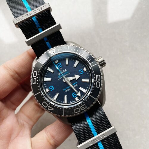 Seamaster 6000M Ultra Deep SS SBF 1:1 Best Edition Black Dial on Black Nylon Strap A8912 Super Clone