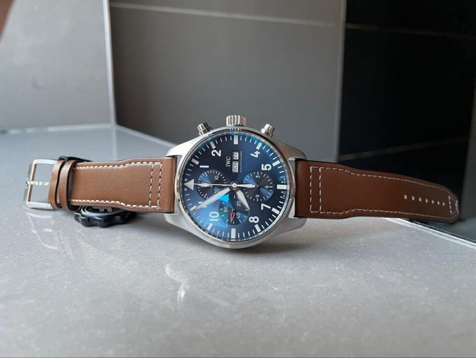 Pilot Chronograph "Le Petit Prince" IW377714 SS Blue Dial on Leather Strap VZF A7750 - Image 8