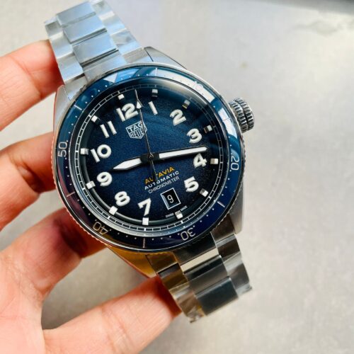 Autavia WBE5116 OGF 42mm SS KOR 1:1 Best Edition Blue Dial on SS Bracelet SW200