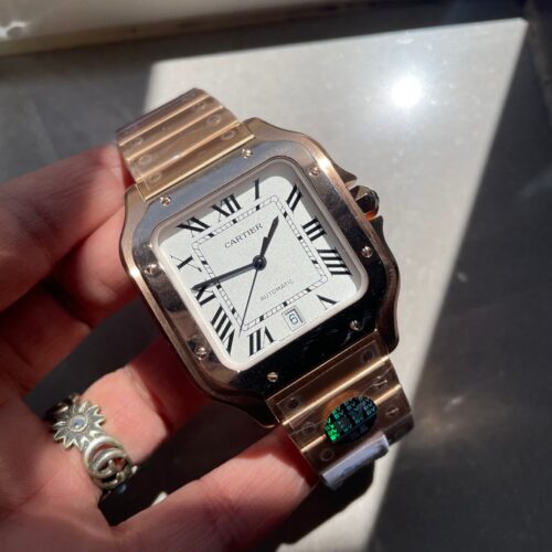 Santos de Cartier 40mm 2018 BVF 1:1 Best Edition RG White Dial on RG SmartLinks Bracelet MIYOTA 9015