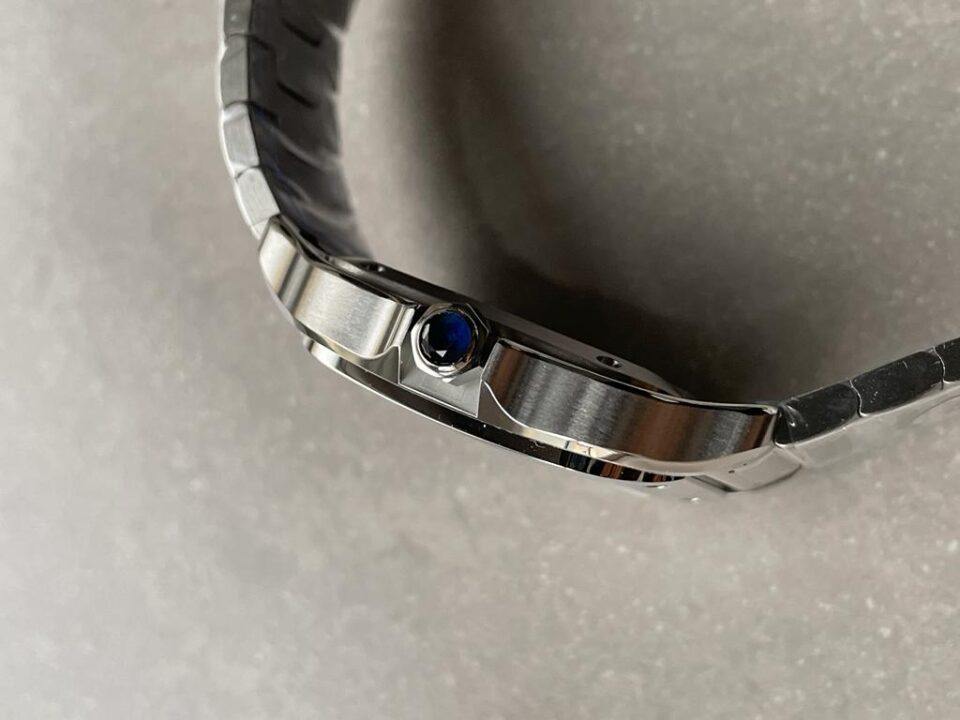 Santos de Cartir 35mm 2018 BVF 1:1 Best Edition White Dial on SS Bracelet MIYOTA 9015 - Image 7