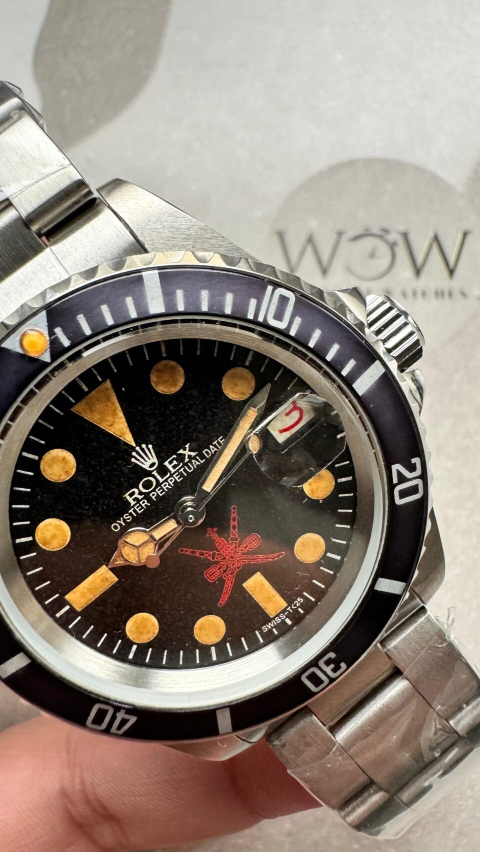 Vintage Submariner 40mm Date Kahanjar / Oman Black dial Osyter strapCustom made A2824 - Image 2