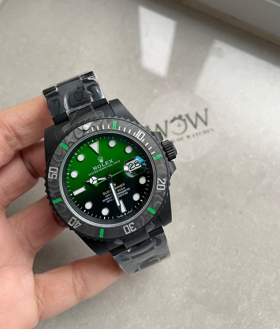 Submariner DIW "Parakeet" DLC VSF 1:1 Best Edition Black/Green Dial on DLC Bracelet VS3135 - Image 4