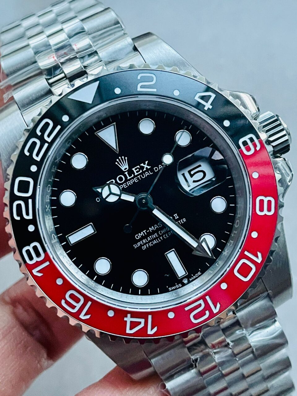GMT Master II 16710 GMF V5 COLA 904L SS 1:1 RED BLACK Bezel Best Edition on Jubilee Bracelet - Image 8