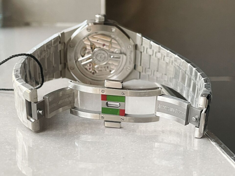 Royal Oak 41mm 15510 "50th Anniversary" SS ZF 1:1 Best Edition Green Textured Dial on SS Bracelet A4302 - Image 11