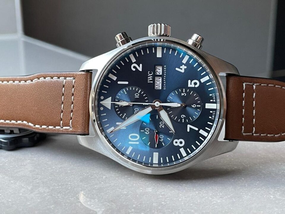 Pilot Chronograph "Le Petit Prince" IW377714 SS Blue Dial on Leather Strap VZF A7750 - Image 5