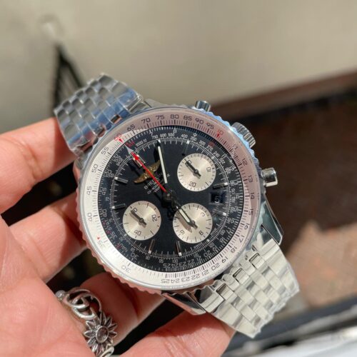 Navitimer SS GF 1:1 Best Edition SS Black Dial on SS Bracelet A7750