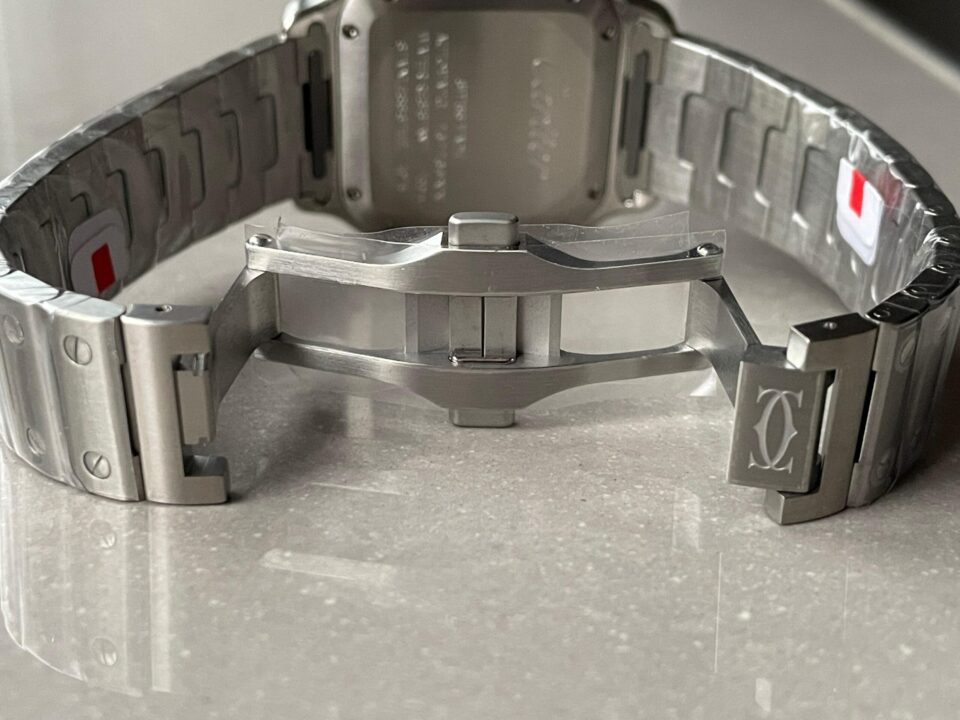 Santos de Cartier 35mm 2018 SS BVF 1:1 Best Edition Green Dial on SmartLinks Bracelet MIYOTA 9015 - Image 11
