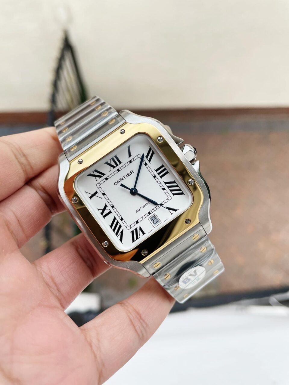 Santos 40mm SS/YG BVF 1:1 Best Edition White Dial on SS/YG SmartLinks Bracelet MIYOTA 9015