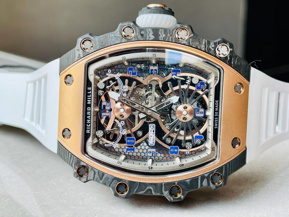 RM21-01 RG Tourbillon RMF Best Edition Skeleton Dial on White Rubber Strap - Image 8