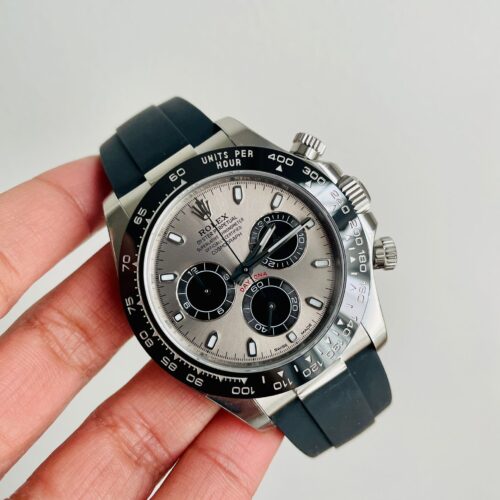 Daytona Grey Silver BTF 1:1 Best Edition 904L Steel Silver/Black Dial on Oysterflex Strap A4130
