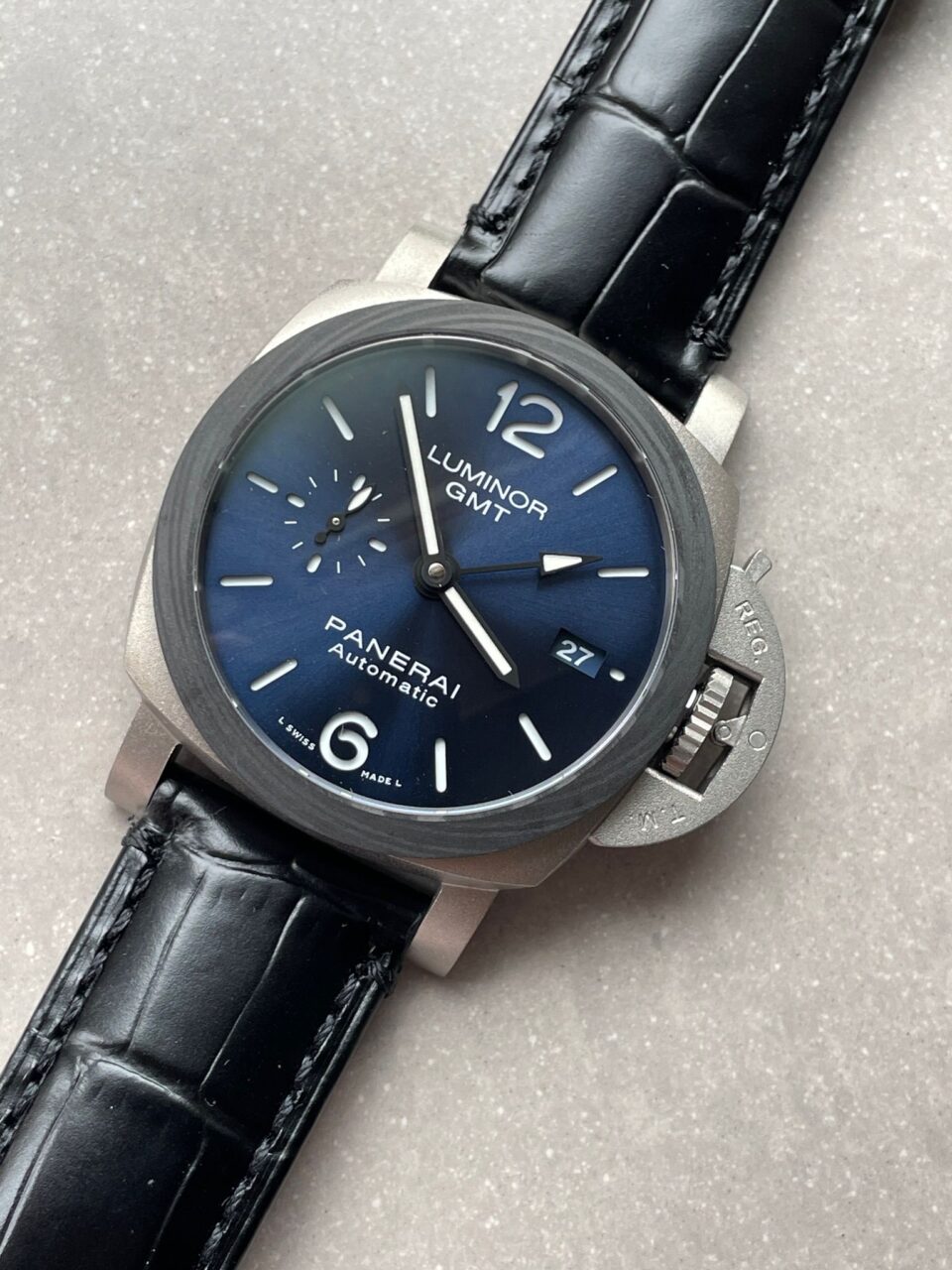 Luminor GMT PAM01279 TI Blue Dial Stick on Leather Strap VSF P9010 - Image 3