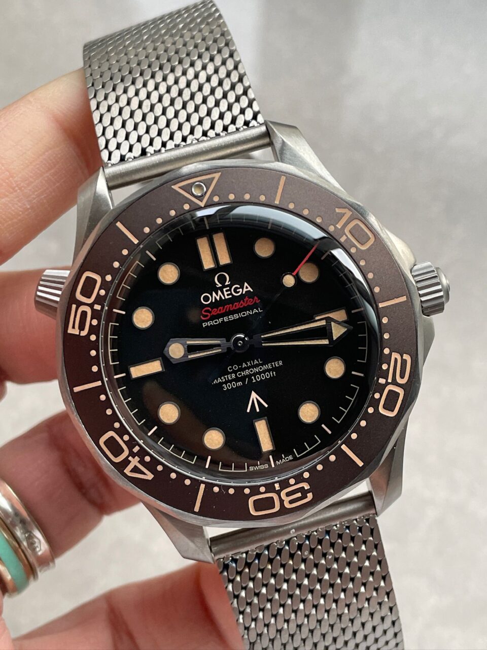 Seamaster 300 "No Time to Die" Limited Edition NTTD VSF 1:1 Best Edition on Titanium Mesh Bracelet A8806 V6 95 grams - Image 2