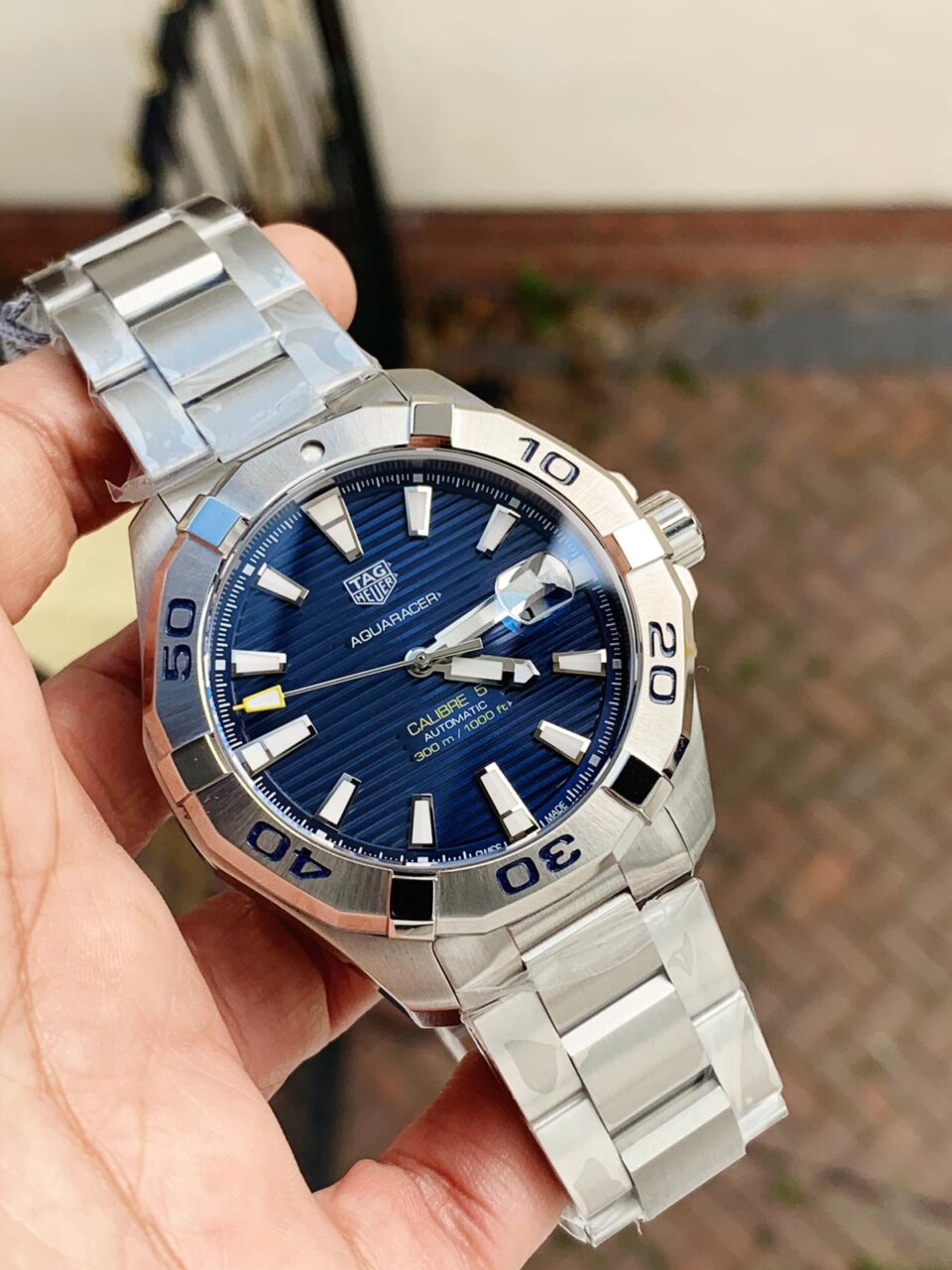 Aquaracer Calibre 5 SS 41mm OGF 1:1 Best Edition steel Bezel Blue Dial on SS Bracelet SW200