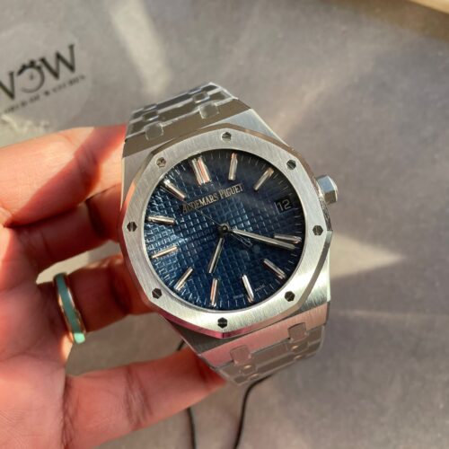 Royal Oak 41mm 15510 "50th Anniversary" SS ZF 1:1 Best Edition Blue Textured Dial on SS Bracelet A4302