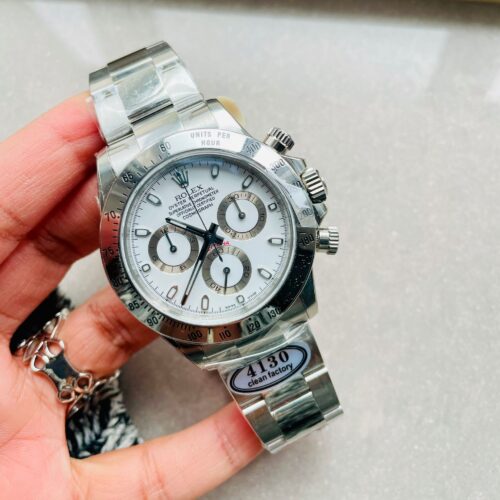 Daytona 116500 DAYTONA 1:1 Best Edition CF 904L SS Case and Bracelet White Dial Silver bezel SA4130