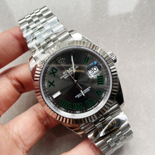 DateJust Men "wimbledon"SS Grey textured Dial Roman Markers with Jubilee Bracelet