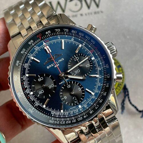 Navitimer 01 1:1 SS Blue Dial on Steel Strap A7750 BLS Factory