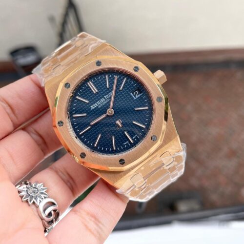 ROYAL OAK AP Jumbo 39MM 15202 RG ZF 1:1 BEST EDITION BLUE TEXTURED DIAL ON RG BRACELET A2121
