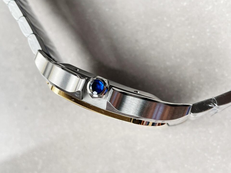 Santos 40mm SS/YG BVF 1:1 Best Edition White Dial on SS/YG SmartLinks Bracelet MIYOTA 9015 - Image 4