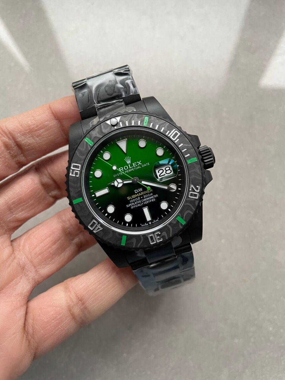 Submariner DIW "Parakeet" DLC VSF 1:1 Best Edition Black/Green Dial on DLC Bracelet VS3135
