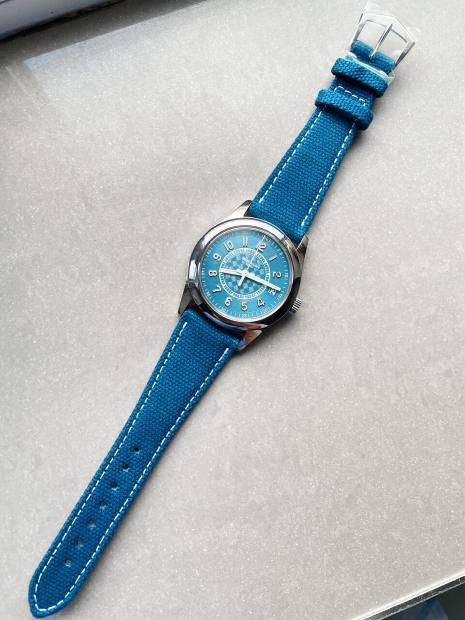 Calatrava 6007A-001 SS ZF 1:1 Best Edition Blue Dial on Blue Leather Strap A324CS - Image 2