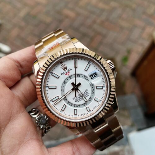 Sky-Dweller 326934 SS Noob 1:1 Best Edition White Dial on Rose gold SS Bracelet A23J