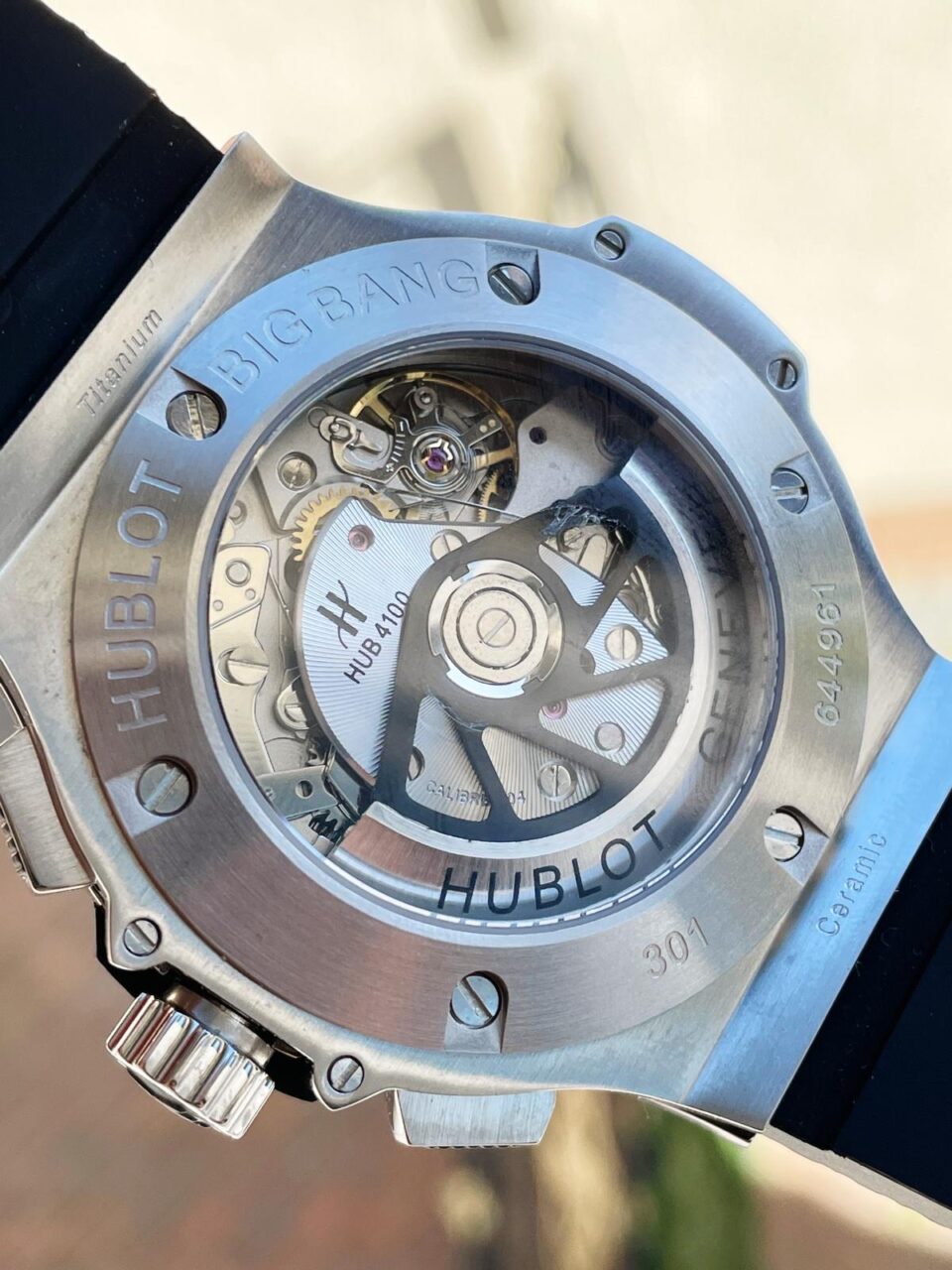 Big Bang 44mm Steel Ceramic Black CF Dial on Black Gummy Strap - Image 14