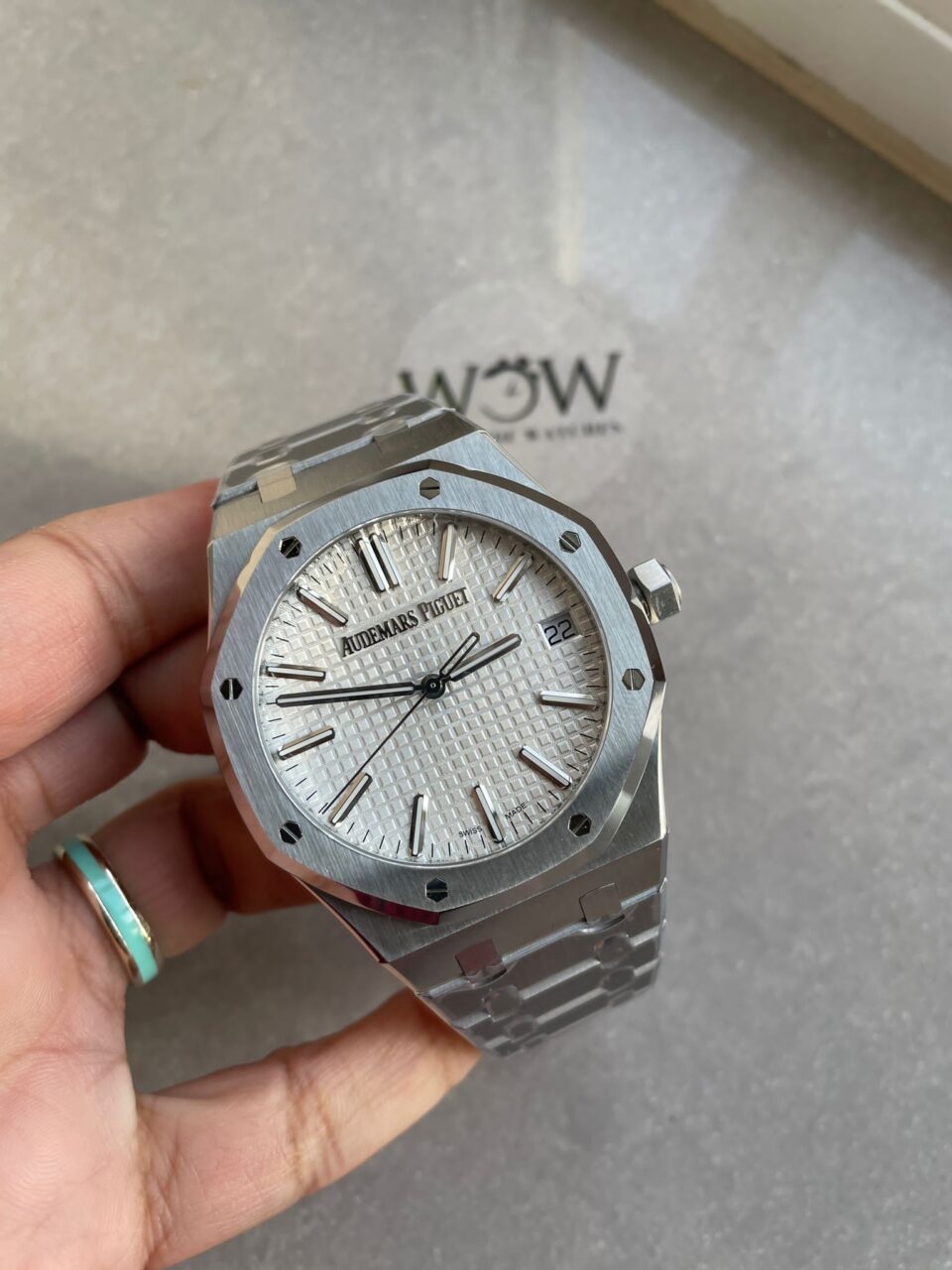 ROYAL OAK 41MM 15510 "50TH ANNIVERSARY" SS ZF 1:1 BEST EDITION WHITE TEXTURED DIAL ON SS BRACELET A4302
