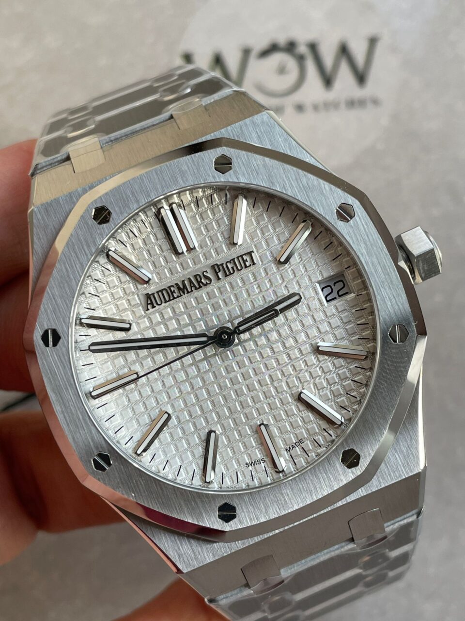 ROYAL OAK 41MM 15510 "50TH ANNIVERSARY" SS ZF 1:1 BEST EDITION WHITE TEXTURED DIAL ON SS BRACELET A4302 - Image 4