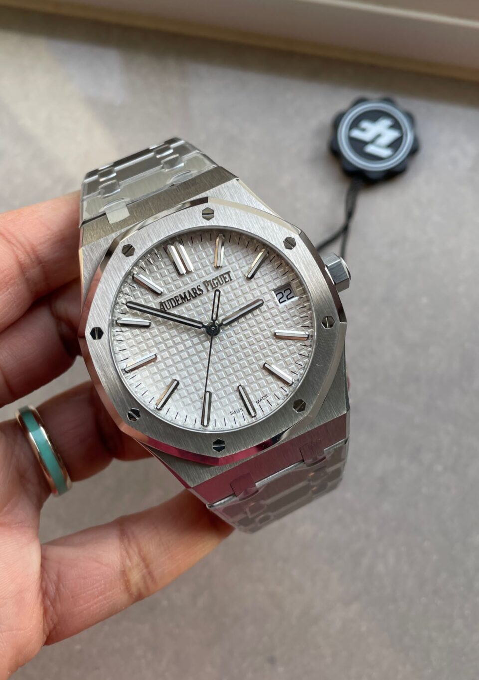 ROYAL OAK 41MM 15510 "50TH ANNIVERSARY" SS ZF 1:1 BEST EDITION WHITE TEXTURED DIAL ON SS BRACELET A4302 - Image 3