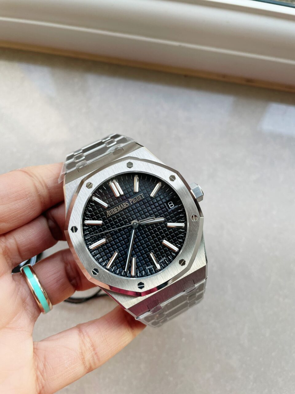 ROYAL OAK 41MM 15510 "50TH ANNIVERSARY" SS ZF 1:1 BEST EDITION BLACK TEXTURED DIAL ON SS BRACELET A4302 - Image 4
