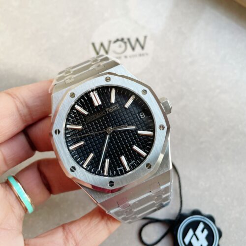 ROYAL OAK 41MM 15510 "50TH ANNIVERSARY" SS ZF 1:1 BEST EDITION BLACK TEXTURED DIAL ON SS BRACELET A4302