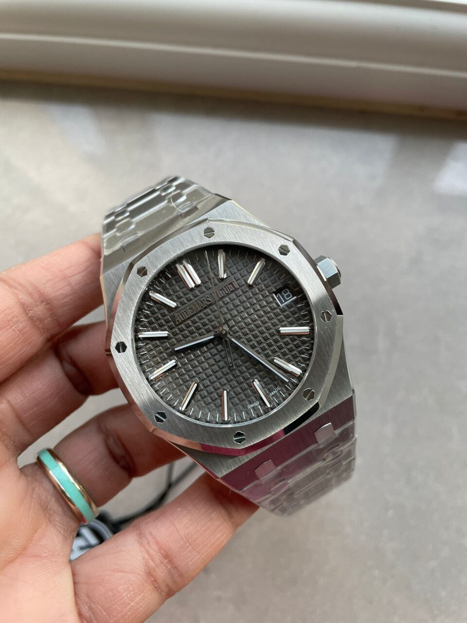 ROYAL OAK 41MM 15510 "50TH ANNIVERSARY" SS ZF 1:1 BEST EDITION GRAY TEXTURED DIAL ON SS BRACELET A4302 - Image 3