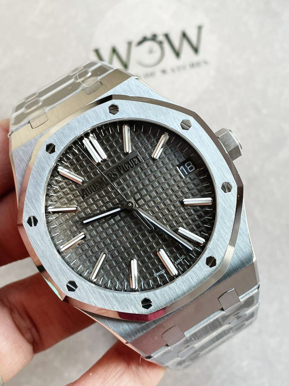 ROYAL OAK 41MM 15510 "50TH ANNIVERSARY" SS ZF 1:1 BEST EDITION GRAY TEXTURED DIAL ON SS BRACELET A4302