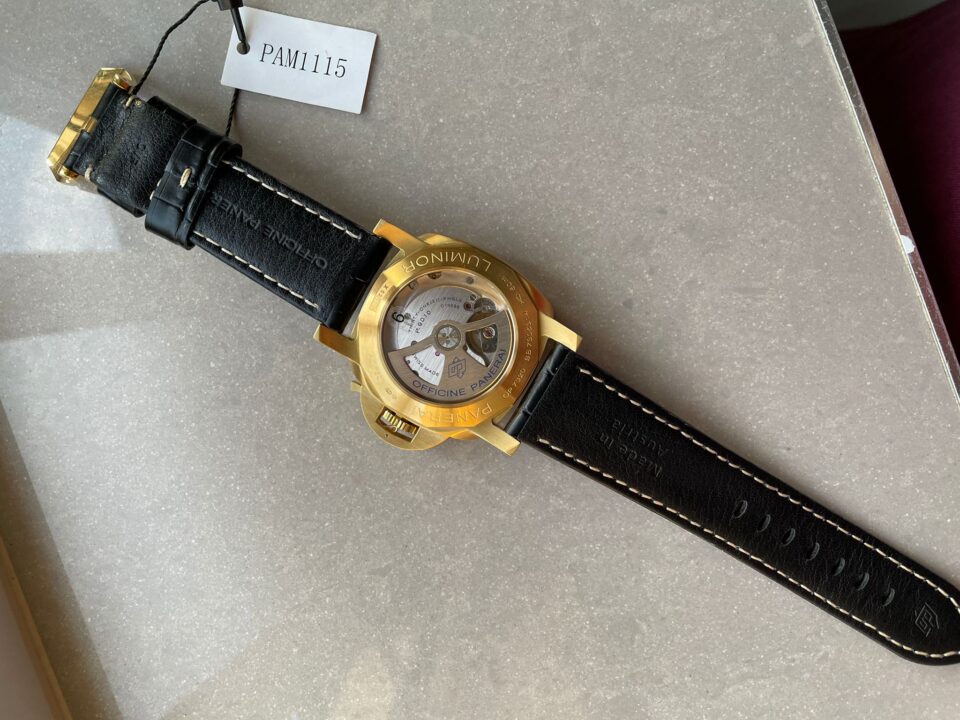 PAM1115 YG VSF 1:1 BEST EDITION BLACK DIAL ON BLACK LEATHER STRAP P.9010 - Image 13
