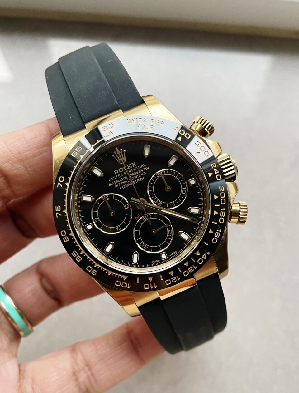 Daytona 116518 Clean Factory 1:1 Best Edition Black Dial on Oysterflex Rubber Strap SA4130
