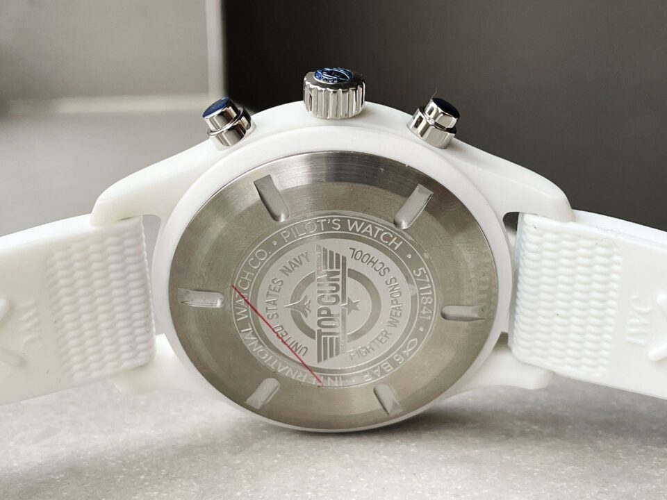 Pilot Chrono IW389105 Real White Ceramic TPSF 1:1 Best Edition Black Dial on White Rubber Strap A7750 - Image 8