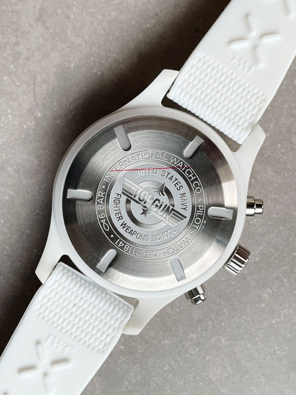 Pilot Chrono IW389105 Real White Ceramic TPSF 1:1 Best Edition Black Dial on White Rubber Strap A7750 - Image 11
