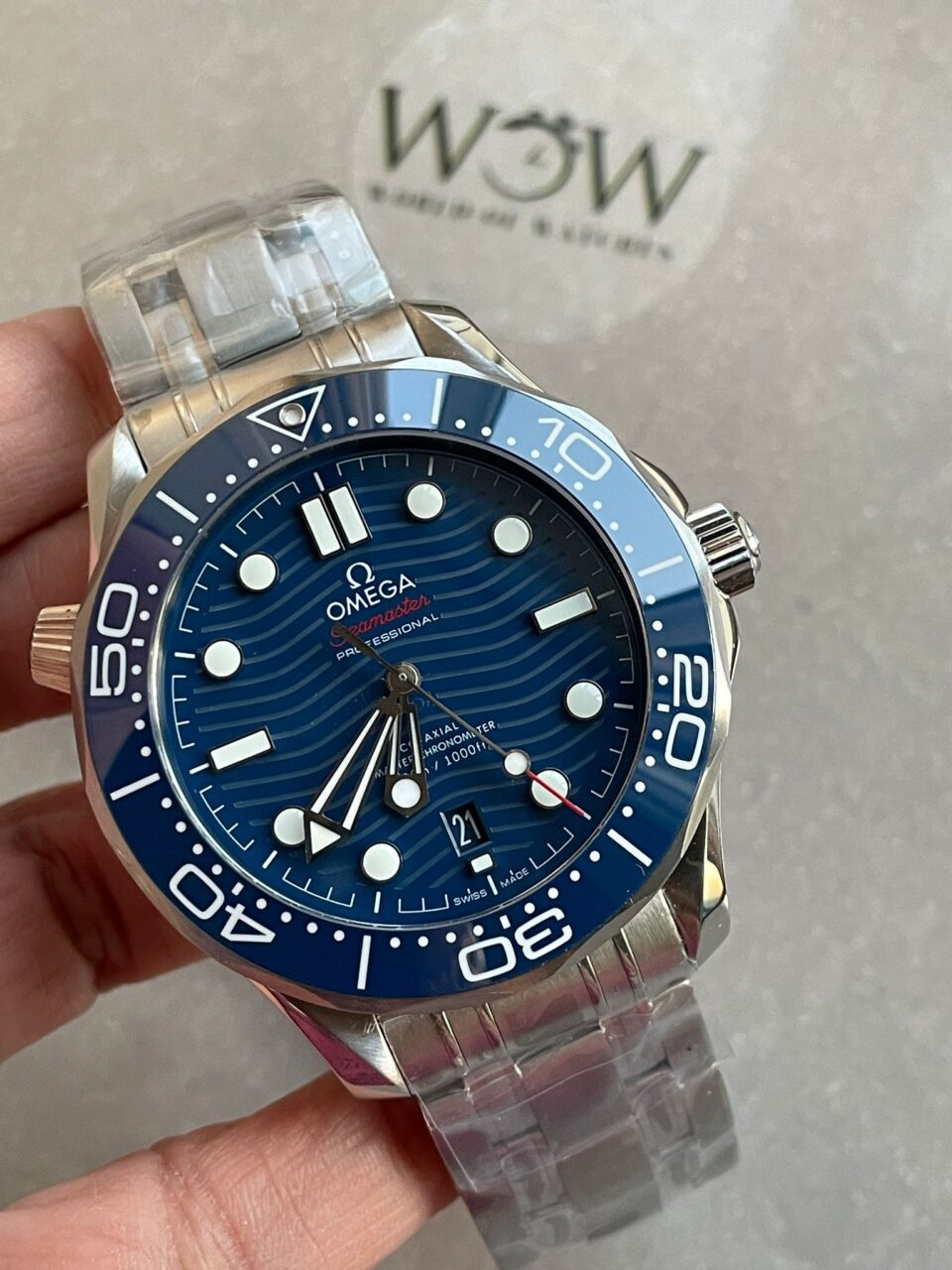 Seamaster Diver 300M VSF 1:1 Best Edition Blue Ceramic Blue Dial on SS Bracelet A8800 V2 - Image 2