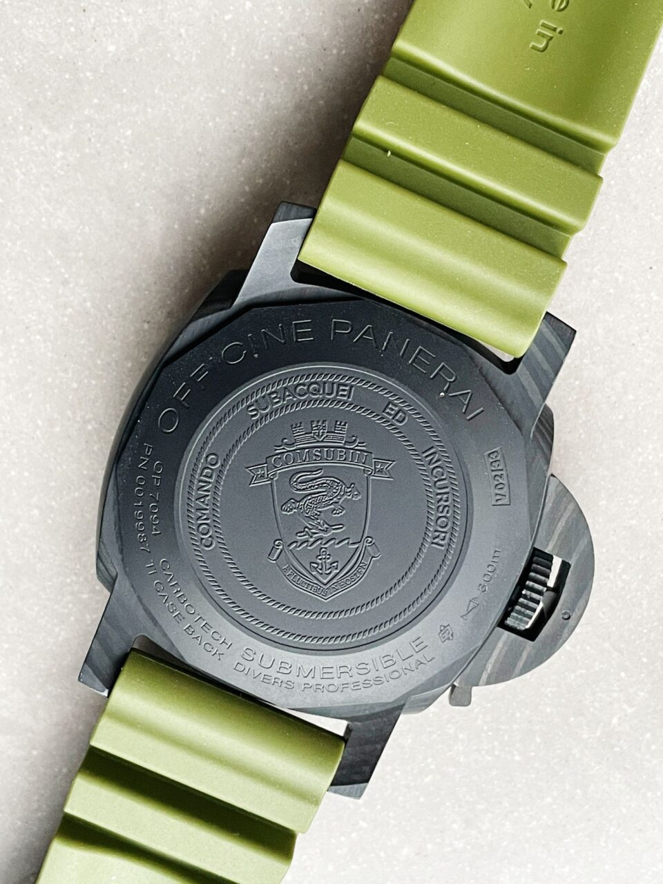 PAM961 Carbotech VSF Best Edition Carbon Dial on Green Rubber Strap P.9010 - Image 11