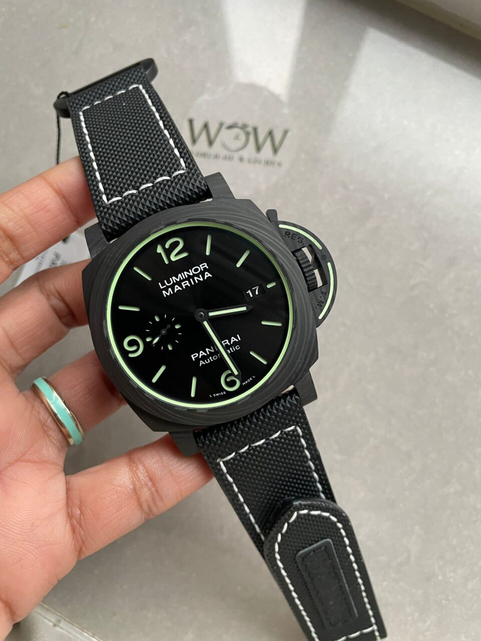 PAM1118 Luminor Marina “Luminous Trilogy” VSF 1:1 Best Edition on Black Sportech Strap P.9010