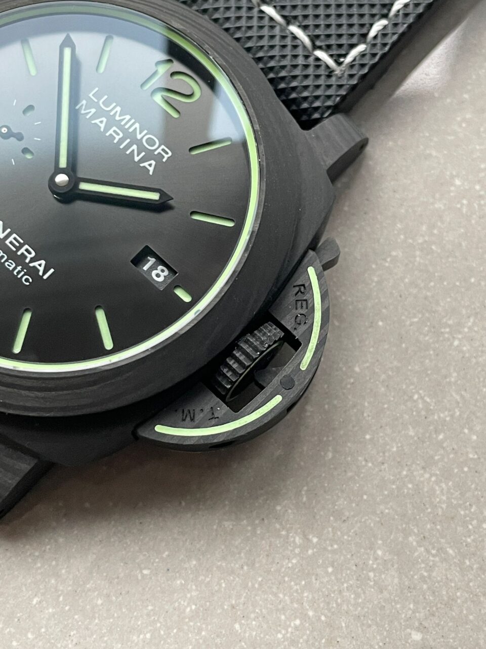 PAM1118 Luminor Marina “Luminous Trilogy” VSF 1:1 Best Edition on Black Sportech Strap P.9010 - Image 10