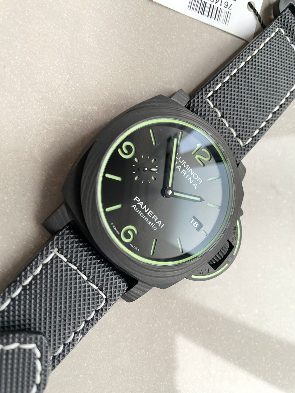 PAM1118 Luminor Marina “Luminous Trilogy” VSF 1:1 Best Edition on Black Sportech Strap P.9010 - Image 6