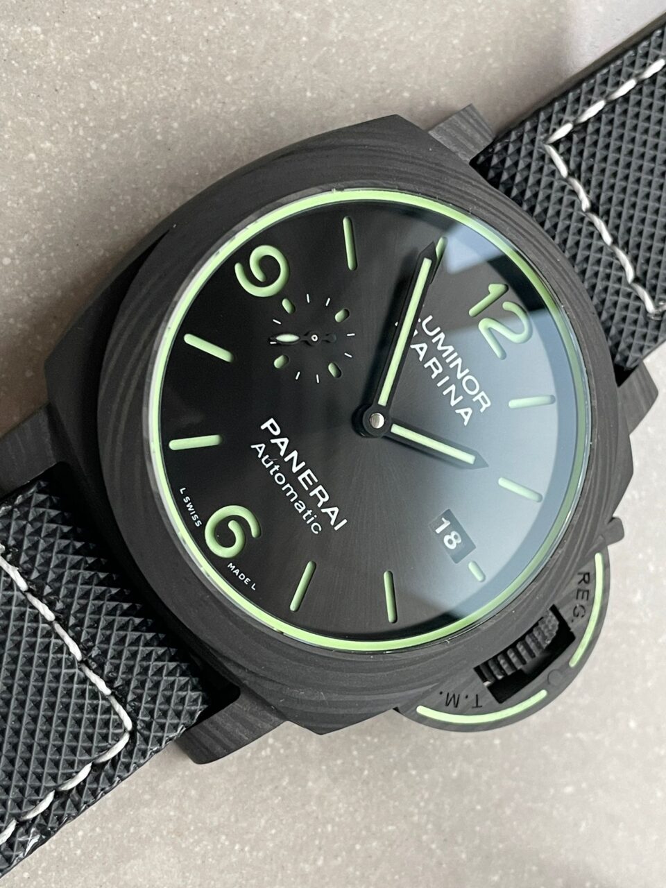 PAM1118 Luminor Marina “Luminous Trilogy” VSF 1:1 Best Edition on Black Sportech Strap P.9010 - Image 5