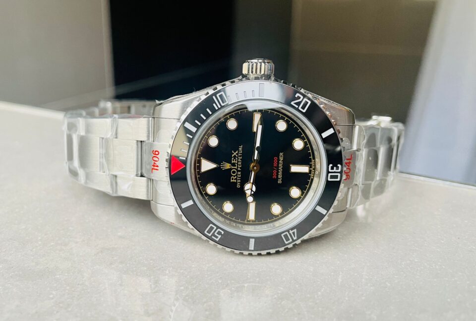 Submariner "Tempus Machine Red Depth 216A" 904L SS Black Dial on SS Oyster Bracelet GMF 3130 - Image 5
