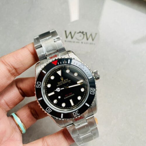 Submariner "Tempus Machine Red Depth 216A" 904L SS Black Dial on SS Oyster Bracelet GMF 3130