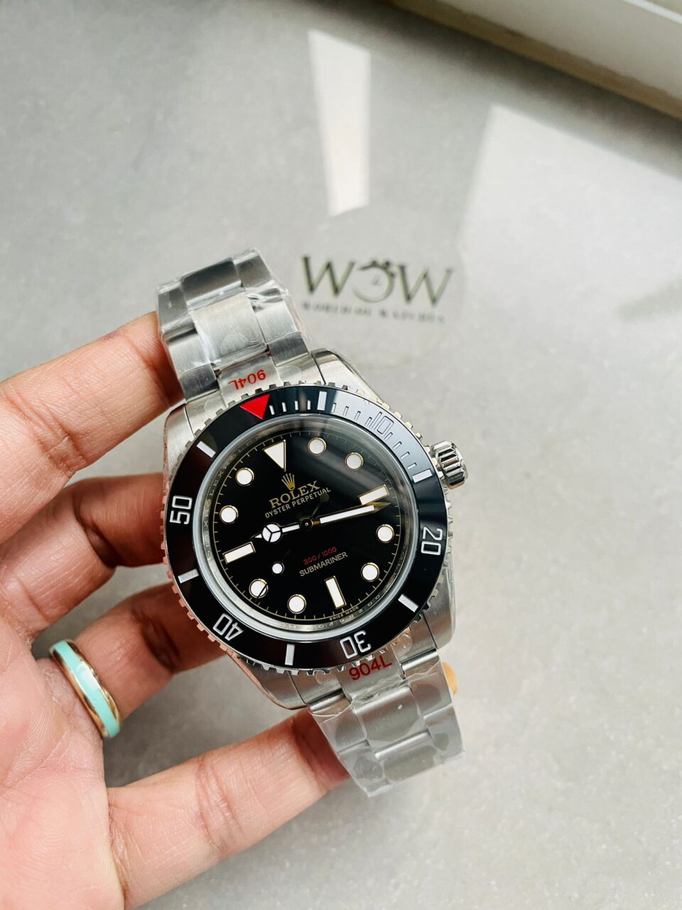 Submariner "Tempus Machine Red Depth 216A" 904L SS Black Dial on SS Oyster Bracelet GMF 3130