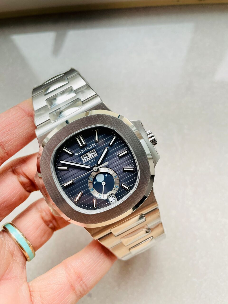 Patek Philippe Nautilus 5726 Full Function Moonphase PPF 1:1 Best Blue Dial A324 - Image 3