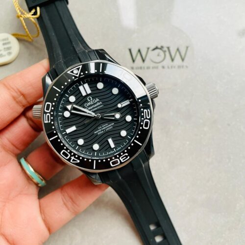 Seamaster Diver 300M 43.5mm VSF 1:1 Best Edition Ceramic Case Black Dial on Black Rubber Strap A8806
